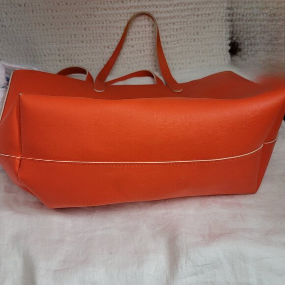 Large Tote Bag Embossed Orange Handled Beach Pool Summer Shopping useful GUC - Picture 2 of 6